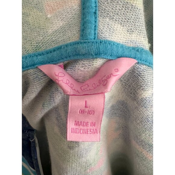 LILLY PULITZER Girl's Tropical Short Sleeve Hoodie Size Large - Picture 7 of 8